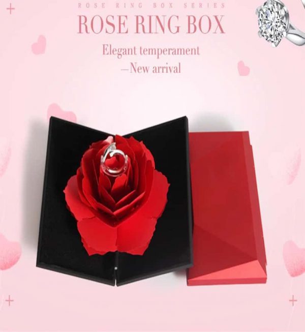 Flower Ring Box Foldable 3D Popup Flower Wedding Engagement