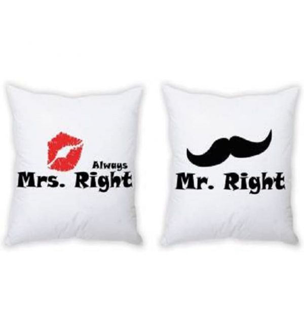 Customized Mr Mrs Right Couple Cushion