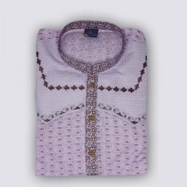 Kids Embroidered Pajama Suit - Purple (KSK-016)