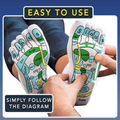 Acupressure Foot Reflexology Socks Massage Socks English Illustration