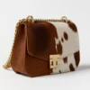Snob Lady Cowhide Bag Satchel 1 Snob lady cowhide bag satchel with elegant design and leather construction