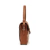 Luxury Cowhide Leather Box Clutch Bag 1 Premium brown leather box clutch bag showcasing elegant structured design with smooth cowhide finish and sophisticated geometric silhouette