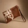 Vintage Lady Embellished Cowhide Clutch 1 Vintage lady embellished cowhide clutch interior view with compartments