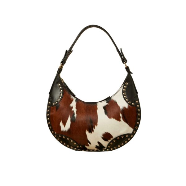 Slouchy Crescent Shaped Cowhide Shoulder Bag