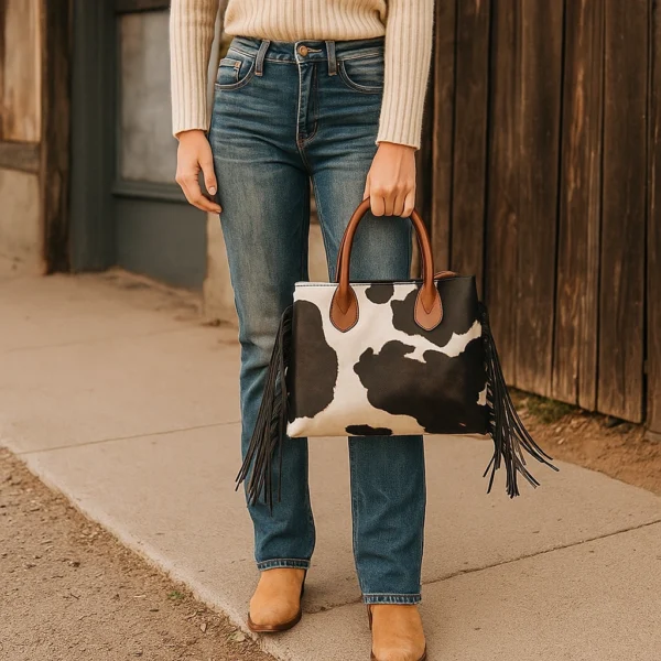 Gelata Brown Calf Hair Tote Bag