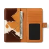 Mark Right Customized Mobile Phone Bifold Wallet 2 Elegant leather bifold wallet with customizable mobile phone holder featuring premium brown leather craftsmanship and multiple card slots