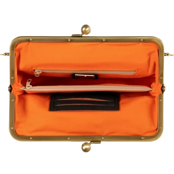 Vibrant blue cowhide leather clutch purse with sleek design, secure zipper closure, and elegant silhouette for evening wear