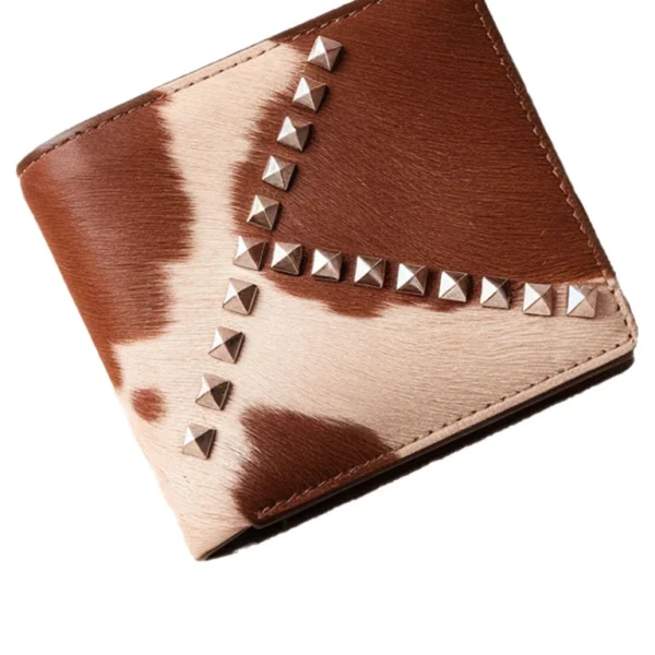 Teel Cowhide Stud Bifold Wallet