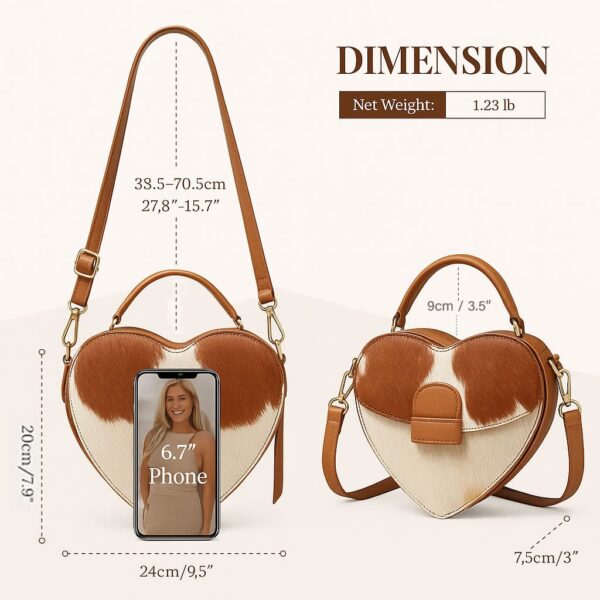 Elegant pink leather heart-shaped purse with white decorative pattern and secure closure featuring romantic Valentine's design