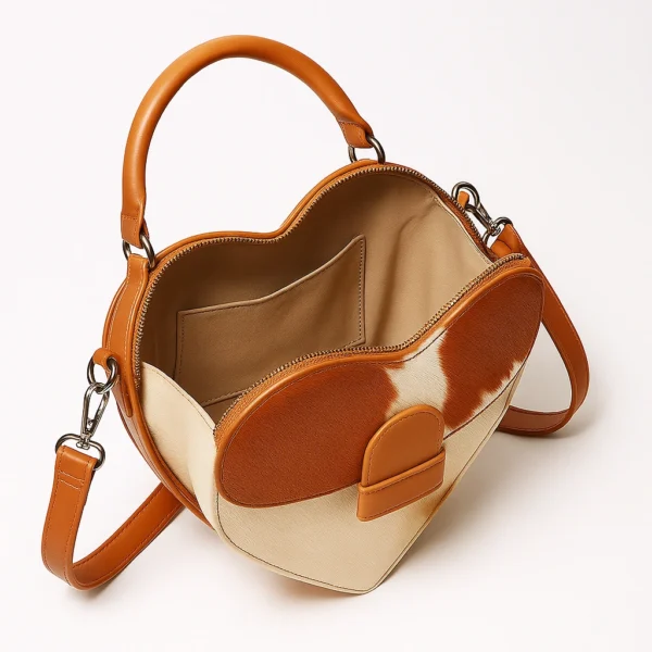 Valentino Love cowhide bag detail view showing leather texture and hardware