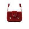 Scarlet Suede Mini Crossbody with Silver Studs & Chain Strap