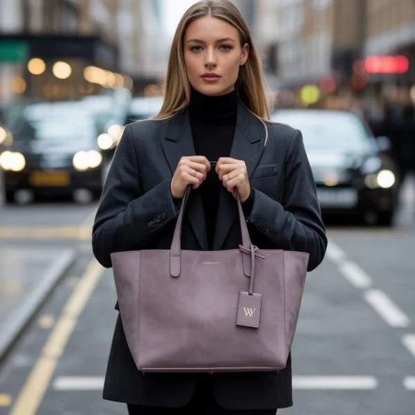 Mauve Luxe Everyday Suede Tote Bag