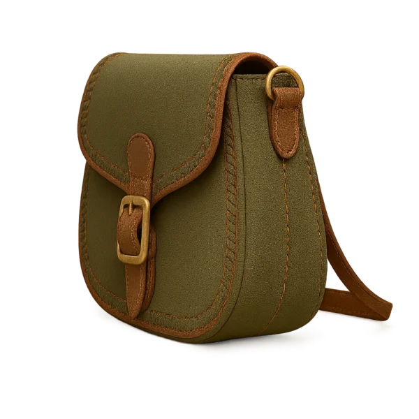 The Heritage Buckle Crossbody – Luxe Handbag with Chain Strap & Buckle Closure