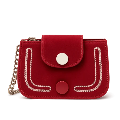 Crimson Curve Suede Mini Bag