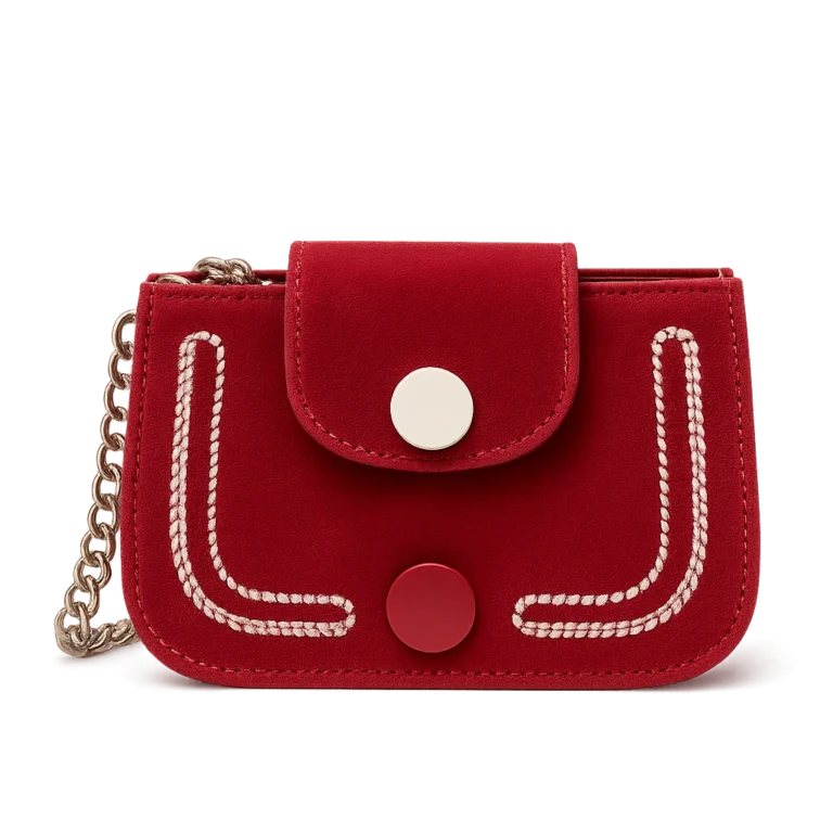 Crimson Curve Suede Mini Bag