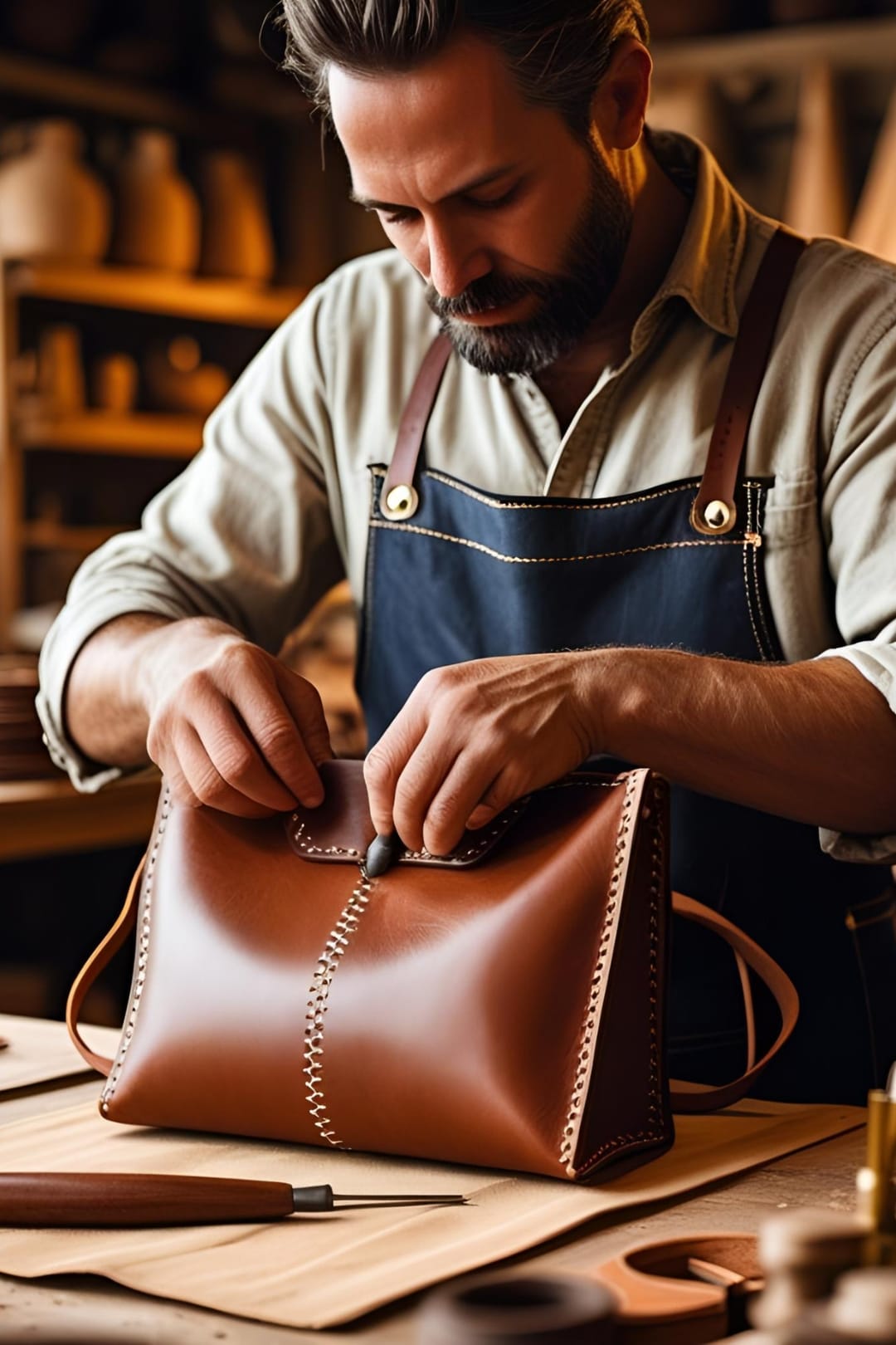craftmanship for leather bags