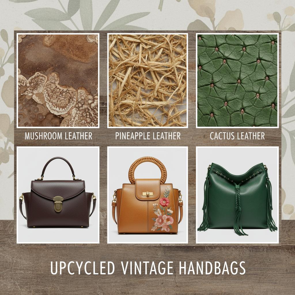 Sustainable Bio-Based Leather Handbags Collage