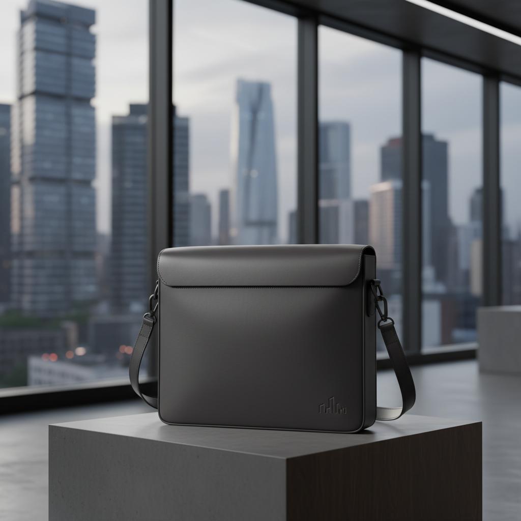 A smooth, polished top-grain leather bag displayed in a professional setting, emphasizing sleekness and city-style charm.