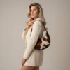 Slouchy Crescent Shaped Cowhide Shoulder Bag 5 Slouchy Crescent Shaped Cowhide Shoulder Bag - 3