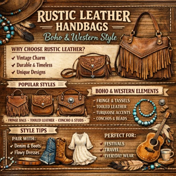 Rustic Leather Handbags Boho Meets Western Style