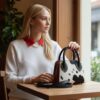 Black Bunty Stud Cowhide Leather Bag - 4