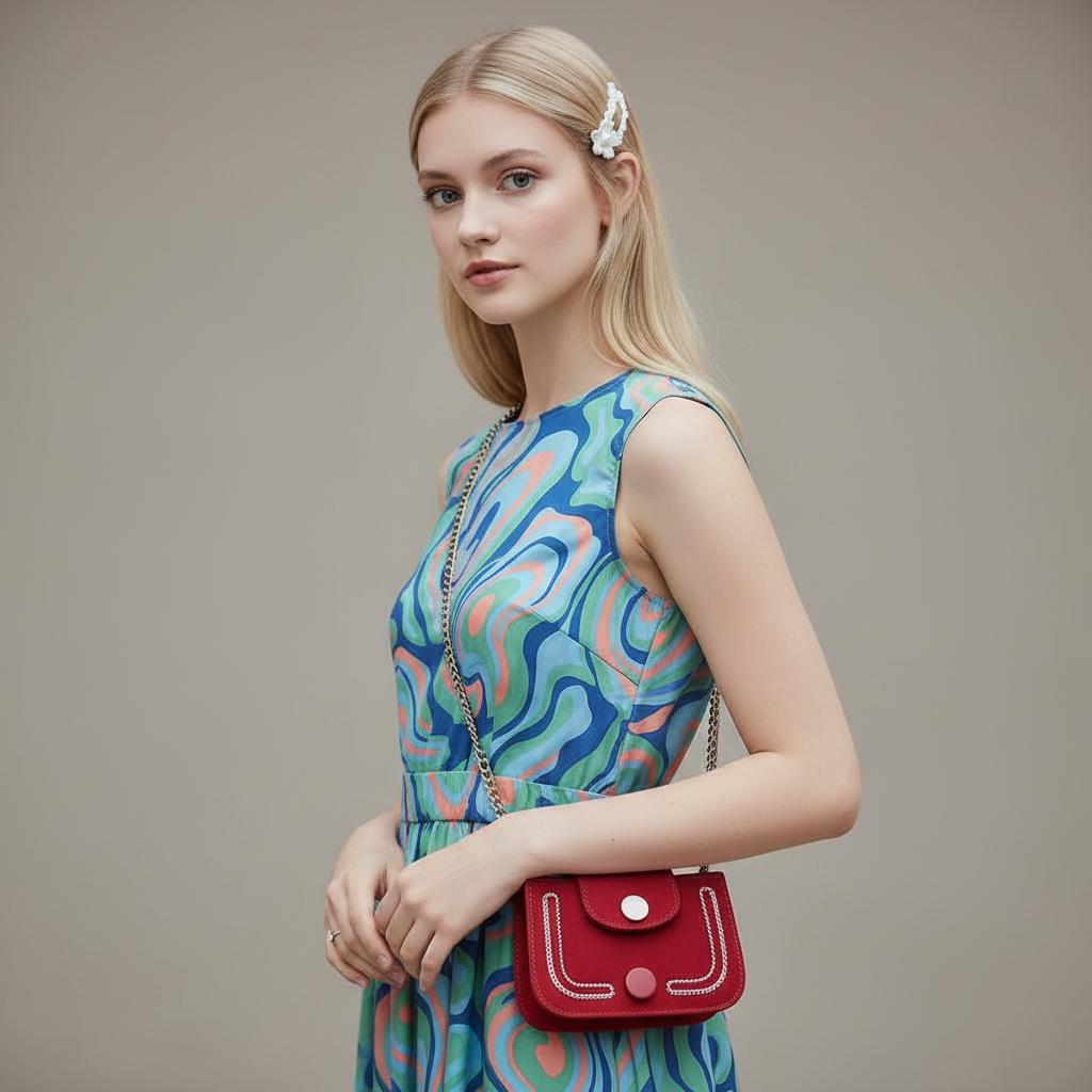 Crimson Curve Suede Mini Bag Crimson Curve Suede Mini Bag