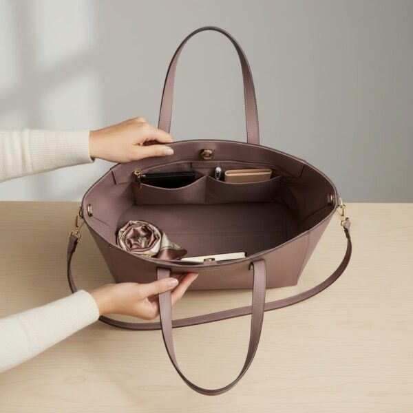 Mauve Luxe Everyday Suede Tote Bag