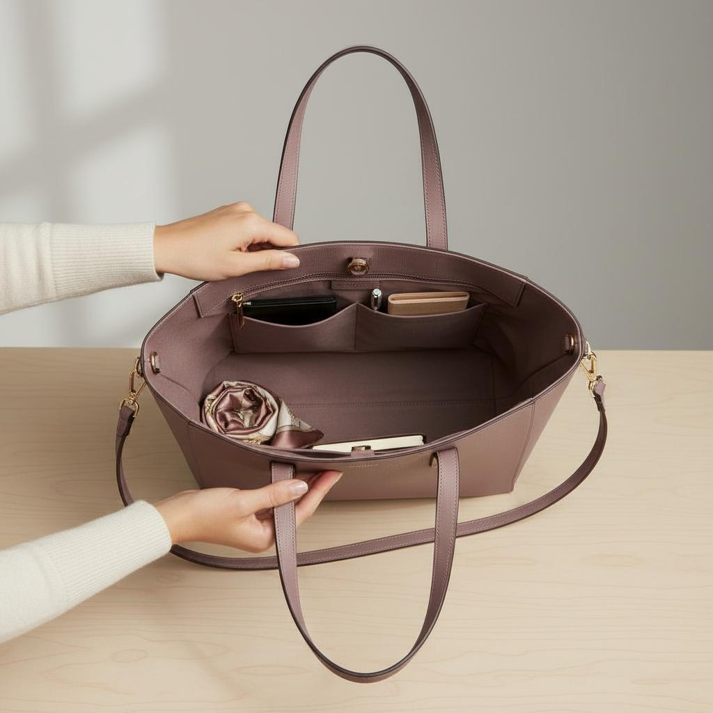 Mauve Luxe Everyday Suede Tote Bag Mauve Luxe Everyday Suede Tote Bag