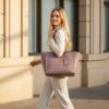 Mauve Luxe Everyday Suede Tote Bag - 7