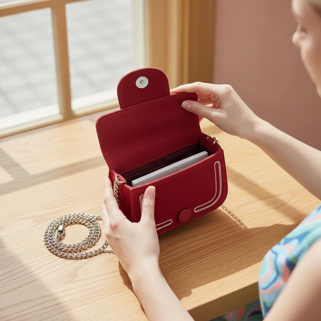 Crimson Curve Suede Mini Bag Crimson Curve Suede Mini Bag