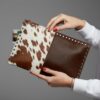 Vintage Lady Embellished Cowhide Clutch 5 Vintage Lady Embellished Cowhide Clutch - 2