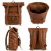 Amer Roll-Top Full-Grain Leather Backpack – Western-Modern Handcrafted Travel Pack 4 Amer Roll-Top Full-Grain Leather Backpack – Western-Modern Handcrafted Travel Pack - 4