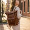 Amer Roll-Top Full-Grain Leather Backpack – Western-Modern Handcrafted Travel Pack 8 Amer Roll-Top Full-Grain Leather Backpack – Western-Modern Handcrafted Travel Pack - 8