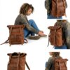Amer Roll-Top Full-Grain Leather Backpack – Western-Modern Handcrafted Travel Pack 5 Amer Roll-Top Full-Grain Leather Backpack – Western-Modern Handcrafted Travel Pack - 5
