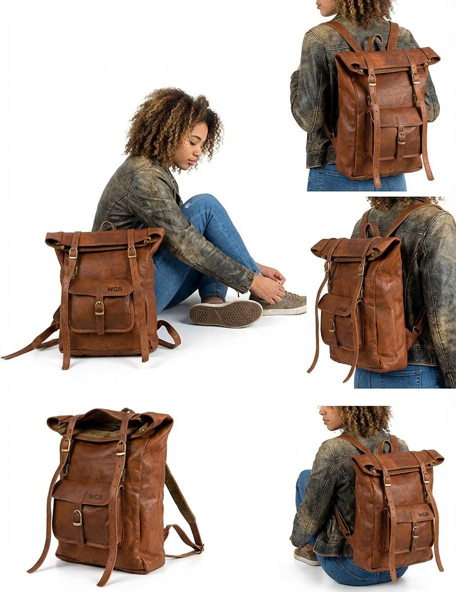 Amer Roll-Top Full-Grain Leather Backpack – Western-Modern Handcrafted Travel Pack Amer Roll-Top Full-Grain Leather Backpack – Western-Modern Handcrafted Travel Pack