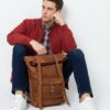 Amer Roll-Top Full-Grain Leather Backpack – Western-Modern Handcrafted Travel Pack 1 Amer Roll-Top Full-Grain Leather Backpack – Western-Modern Handcrafted Travel Pack - 1