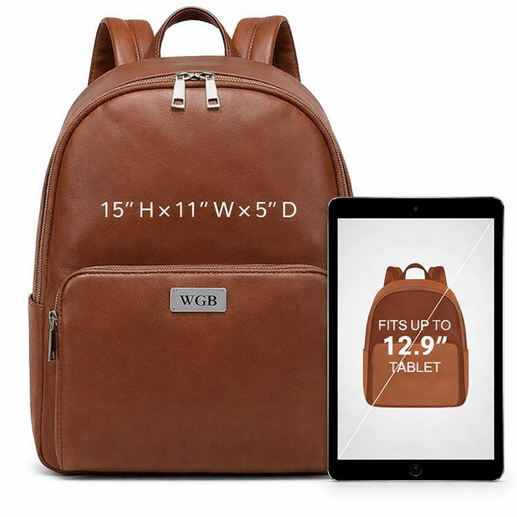 Elena Saddle Full-Grain Leather Backpack With Wallet Elena Saddle Full-Grain Leather Backpack With Wallet