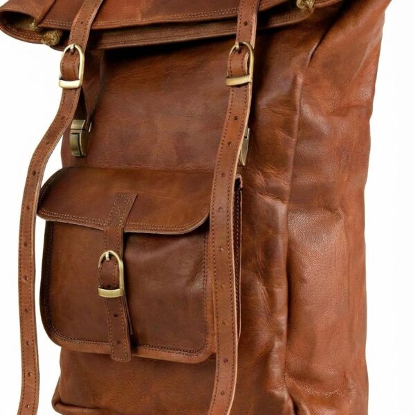 Amer Roll-Top Full-Grain Leather Backpack – Western-Modern Handcrafted Travel Pack Amer Roll-Top Full-Grain Leather Backpack – Western-Modern Handcrafted Travel Pack