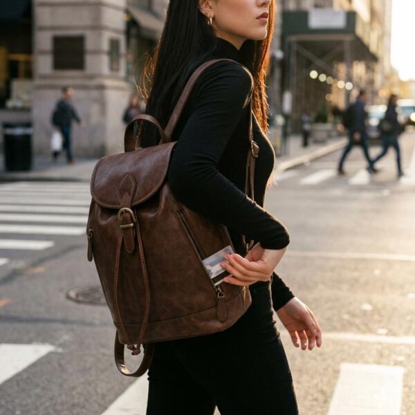 Sable Ridge Compact Leather Backpack - 11