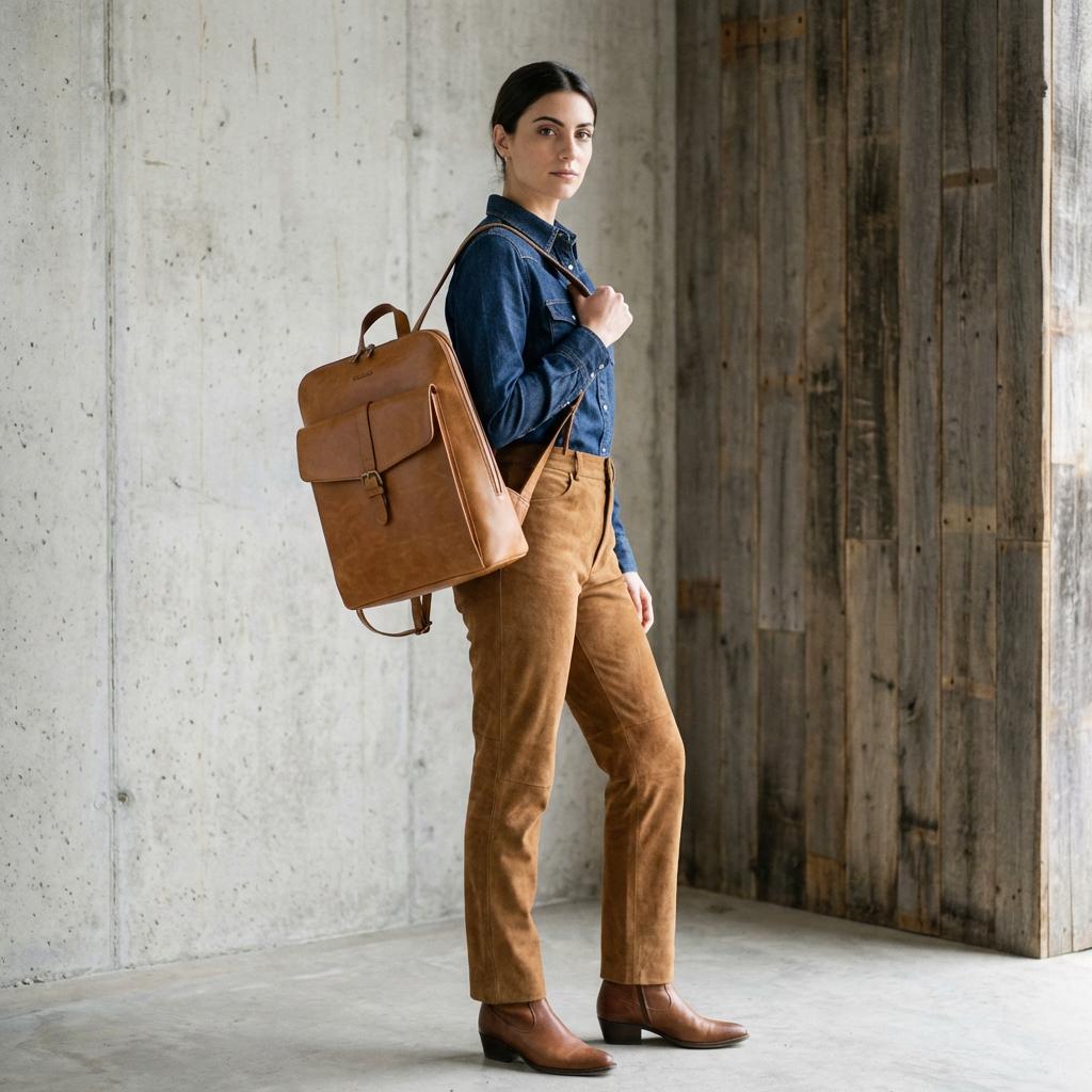 Saddle & City Full-Grain Leather Laptop Backpack Saddle & City Full-Grain Leather Laptop Backpack