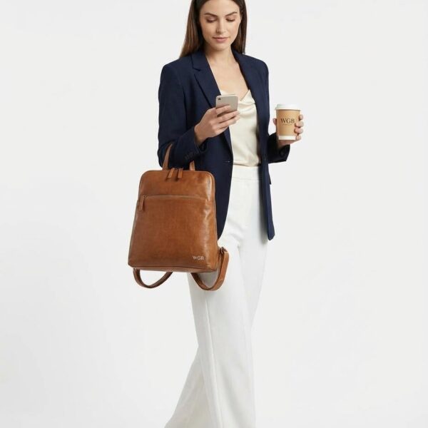 Saddlehouse Compact Leather Backpack - 5