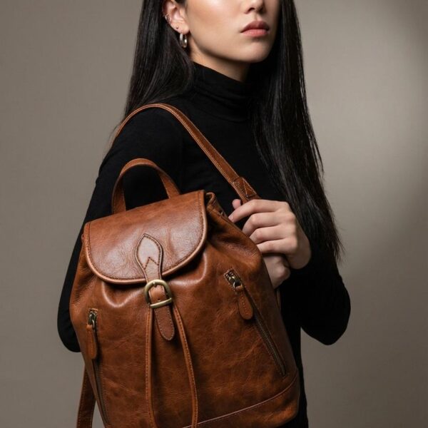 Sable Ridge Compact Leather Backpack - 10