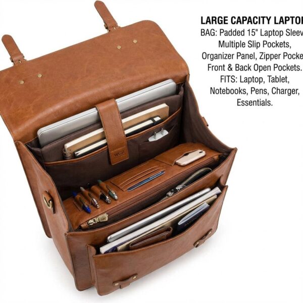 Mesa Ridge Backpack Full-Grain Leather Convertible - 3