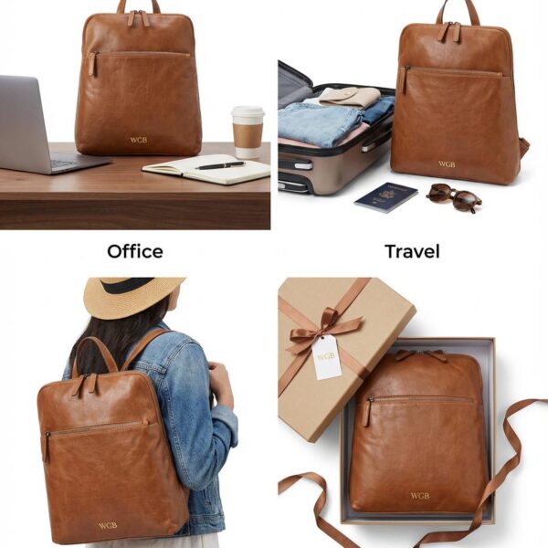 Saddlehouse Compact Leather Backpack - 4