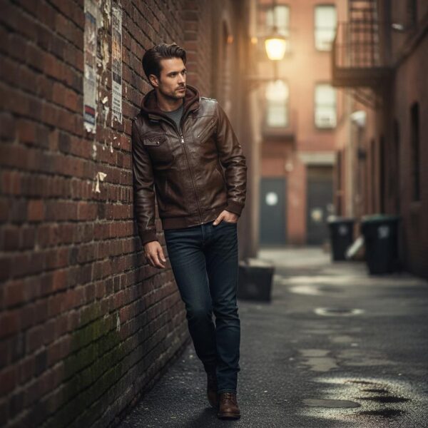 Cortina Aviator Hooded Jacket — Hand-Burnished Full-Grain Leather - 3