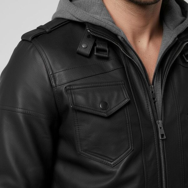 Noster Dams Hooded Bomber — Hand-Finished Full‑Grain Leather - 5