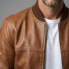 WGB Handwaxed Tan Bomber Jacket - 2