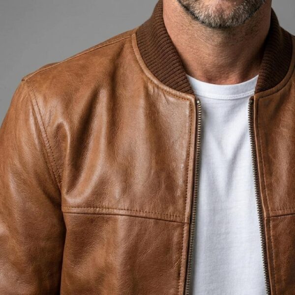 WGB Handwaxed Tan Bomber Jacket - 2