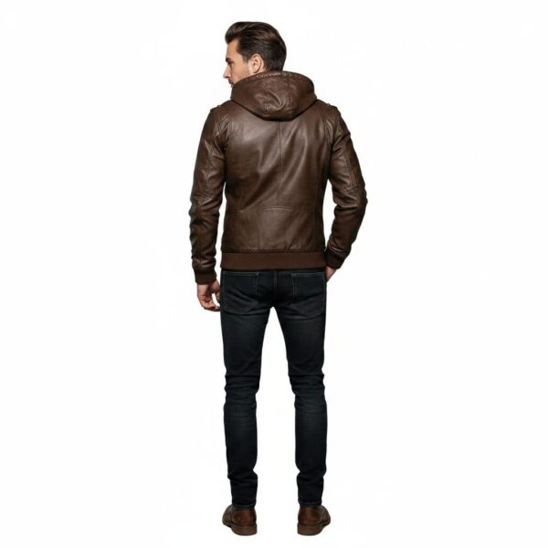 Cortina Aviator Hooded Jacket — Hand-Burnished Full-Grain Leather - 2