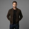 Artisan Patina Suede Bomber Jacket — Handcrafted Full-Grain Bomber Jacket - 2